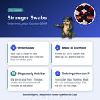 How pre-order works for the Stranger Swabs scrub cap: order today, made in Sheffield, ships early October 2026