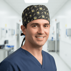 LOKI Kawaii scrub cap shown on male model