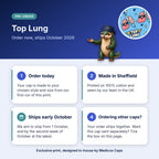 How pre-order works for the Top Lung scrub cap: order today, made in Sheffield, ships early October 2026