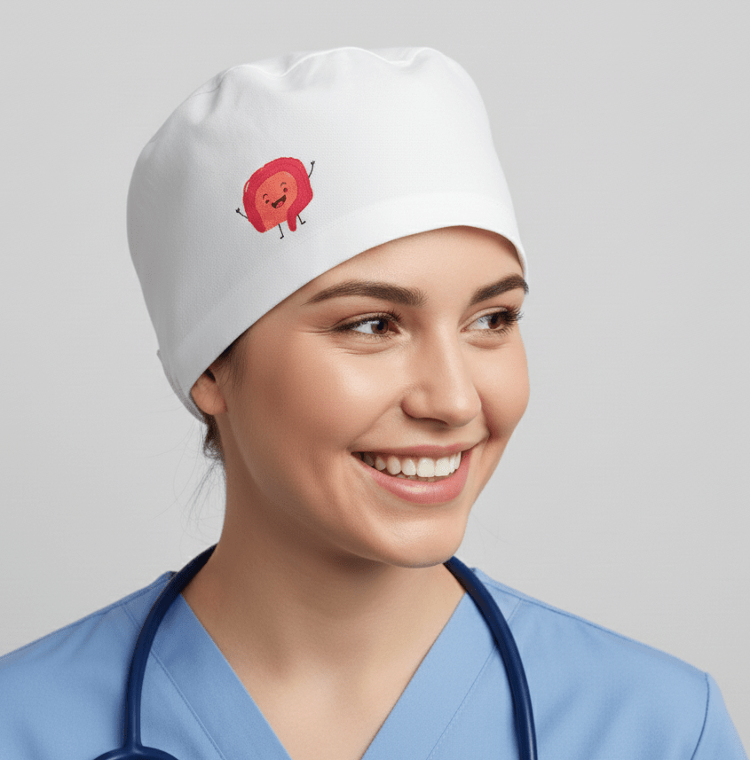 Pre Designed Vinyl Transfer Scrub Cap Happy Intestines
