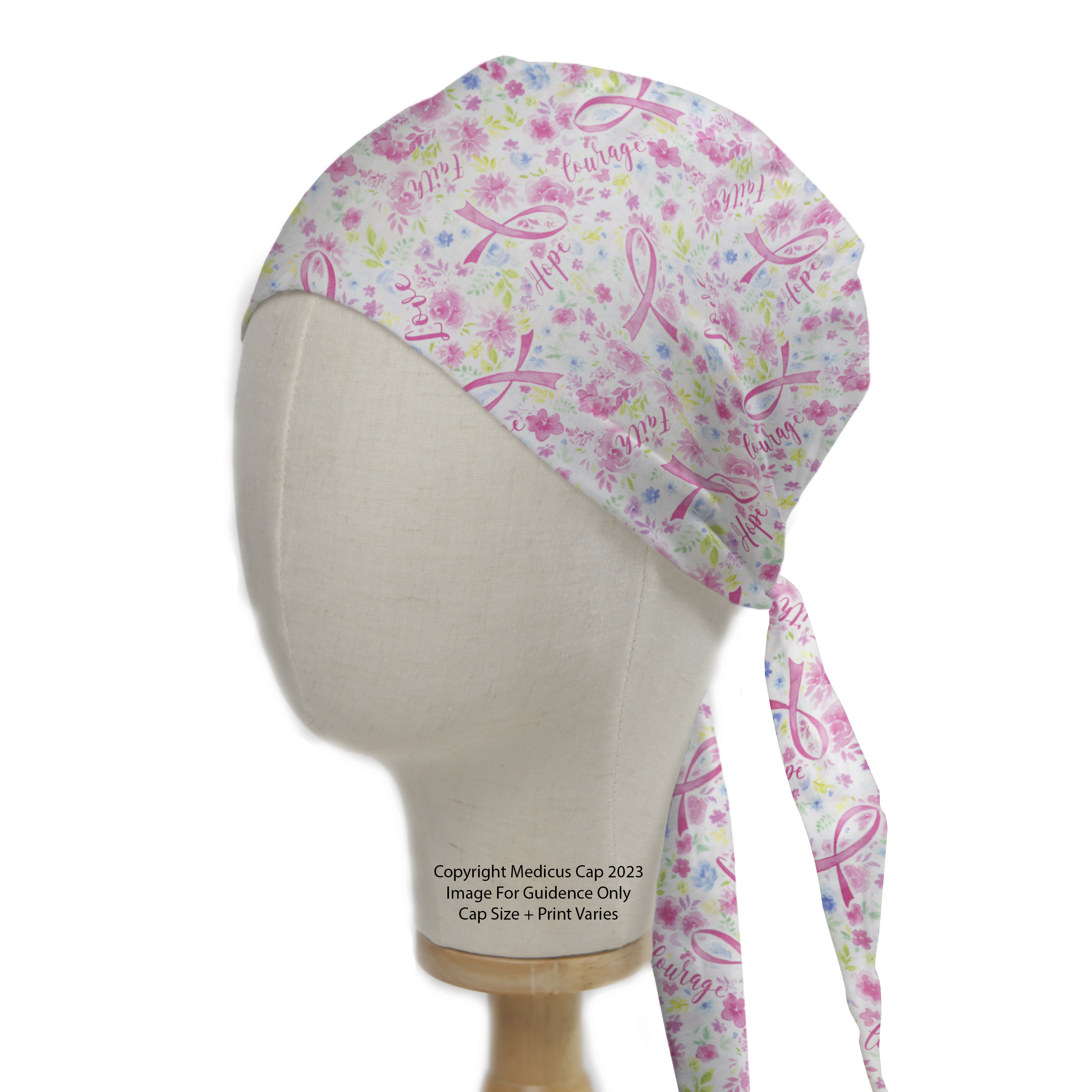 Breast Cancer Awareness #1 Scrub Cap - Scrub Cap from Medicus Scrub Caps - Shop now at Medicus Scrub Caps - all, Cancer Related, Equality + Empowerment, Flowers, Medical Themed, new-arrivals, Patterned Scrub Caps