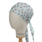 Christmas SnowMen scrub cap with tie-back closure