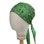 Circuits Motherboard Green scrub cap with tie-back closure