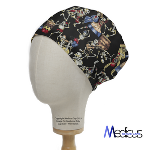 Day Of The Dead Dancing Skeletons Scrub Cap from Medicus Scrub Caps
