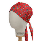 Disney Marvel Head Toss Red scrub cap pattern detail on mannequin