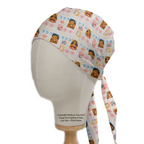 Disney Moana Strips scrub cap with tie-back closure