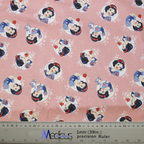 Disney Princess Snow White On Pink fabric pattern detail close-up
