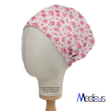 Floral Pink On Baby Pink Scrub Cap from Medicus Scrub Caps