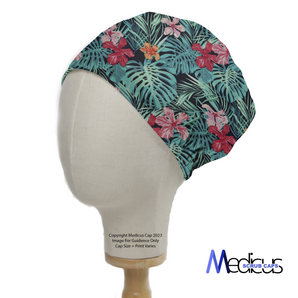 Hawaiian Shirt Floral Palms Scrub Cap from Medicus Scrub Caps