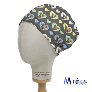 Sweetheart Jack Russell Dogs Hearts Scrub Cap from Medicus Scrub Caps