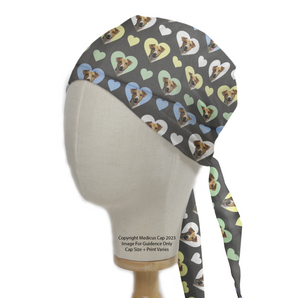 Sweetheart Jack Russell Dogs Hearts Scrub Cap from Medicus Scrub Caps