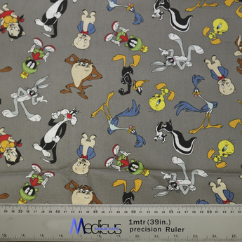 TV Cartoon Looney Tunes Character Mashup On Grey Scrub Cap from Medicus Scrub Caps