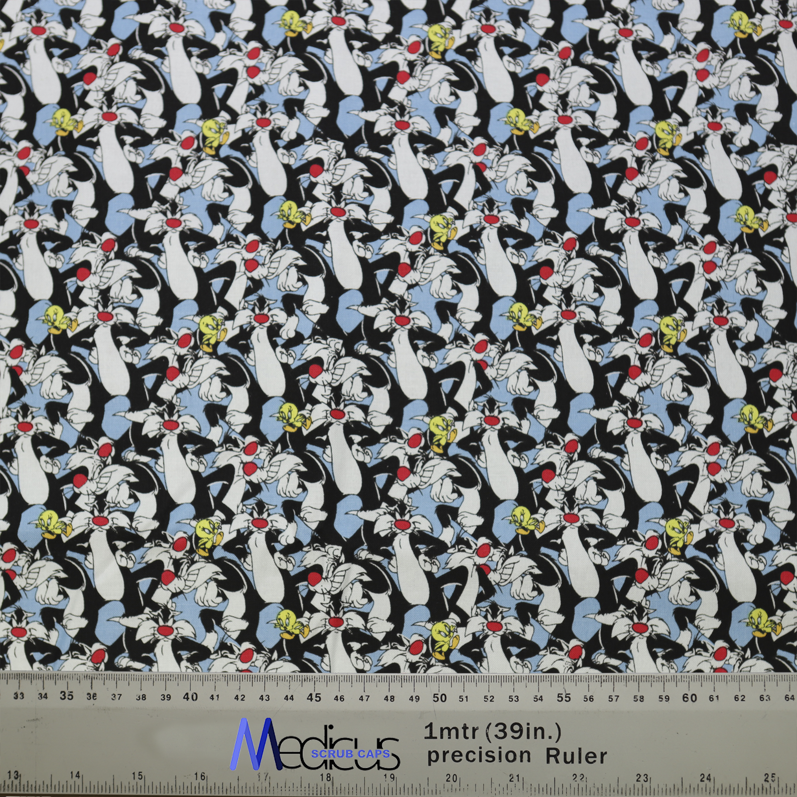 Explore the TV Cartoon Looney Tunes Sylvester Tweety Bird Scrub Cap by Medicus Scrub Caps, featuring playful characters and floral details for a fun, stylish look.