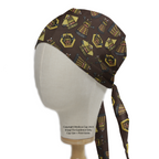 Dr Who Dalek Brown scrub cap with tie-back closure