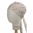 Covid Vaccine Love scrub cap with tie-back closure