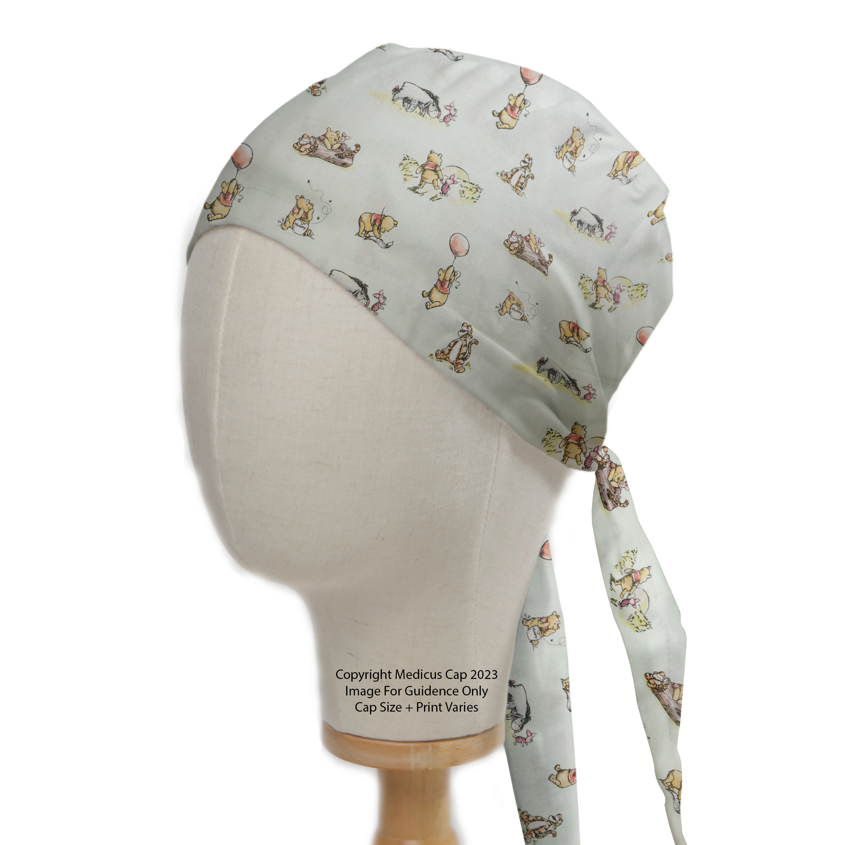 Winnie The Pooh #2 Green Scrub Cap - Scrub Cap from Medicus Scrub Caps - Shop now at Medicus Scrub Caps - all, Animals, Bears, new-arrivals, Patterned Scrub Caps, scrub cap, Winnie The Pooh