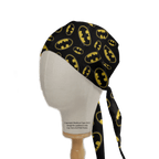 Batman Logo Signal Large scrub cap pattern shown flat