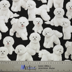 Bichon Frise Dogs scrub cap pattern shown flat