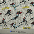 Black Widow Superhero scrub cap pattern shown flat