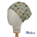 Cactus #1 Abstract Pots scrub cap shown on mannequin head