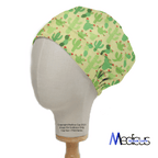 Cactus on Yellow scrub cap shown on mannequin head