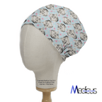Cats and Pink Stars scrub cap fabric texture close-up