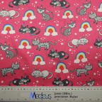 Cats Unicorn Rainbow Pink scrub cap full pattern repeat