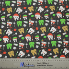 Christmas Dental Santa scrub cap pattern shown flat