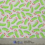 Christmas Pickle Rick Inspired scrub cap pattern shown flat