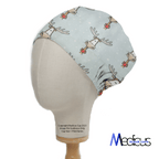 Christmas Reindeer Big scrub cap shown on mannequin head