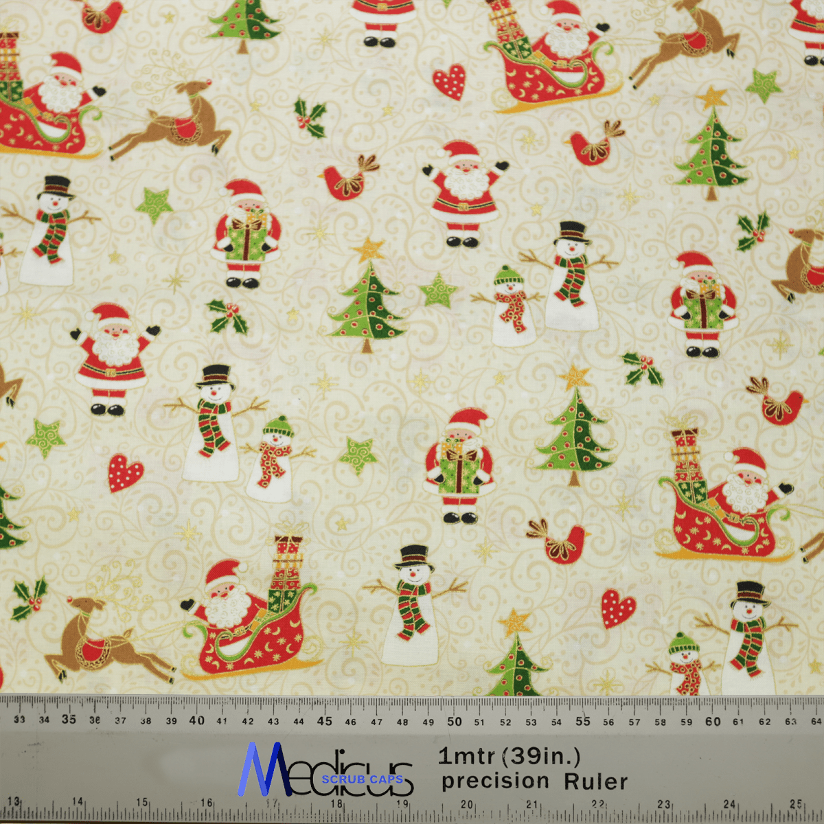 Christmas Santa Wrapping paper Scrub Cap from Medicus Scrub Caps