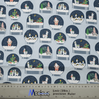 Christmas Snow Globes Blue scrub cap pattern shown flat