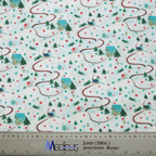 Christmas Winter House scrub cap pattern shown flat
