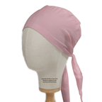 Classic Plain Pale Pink Scrub Cap | Theatre Hat scrub cap pattern detail on mannequin