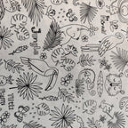 Colour Me In Scrub Cap | 3 Patterns scrub cap pattern shown flat