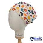 Colourful Organs Hearts Kidneys scrub cap shown on mannequin head