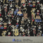 Day Of The Dead Dancing Skeletons scrub cap full pattern repeat