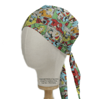 DC Comics Superheroes Colour Comic scrub cap fabric texture close-up
