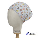DC Kawaii | Batman | Wonder Woman On Blue scrub cap shown on mannequin head