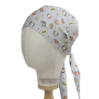 DC Kawaii | Batman | Wonder Woman On Blue scrub cap pattern detail on mannequin