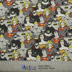 DC Superheroes Monochrome Superman Superwoman scrub cap shown from side angle