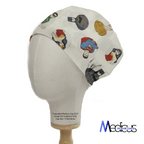 DC Universe Character Circles White scrub cap shown on mannequin head