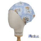 Disney Bambi Thumper Blue Diamond scrub cap shown on mannequin head
