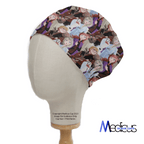 Disney Frozen Crowd scrub cap fabric texture close-up