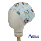 Disney Pixar Toy Story Woody Sheriff Blue scrub cap shown on mannequin head