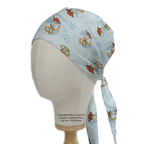 Disney Pixar Toy Story Woody Sheriff Blue scrub cap shown on mannequin head