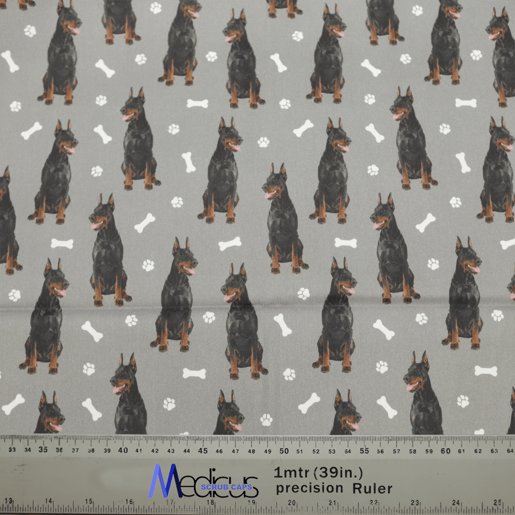 Dobermann Dogs Grey Scrub Cap from Medicus Scrub Caps