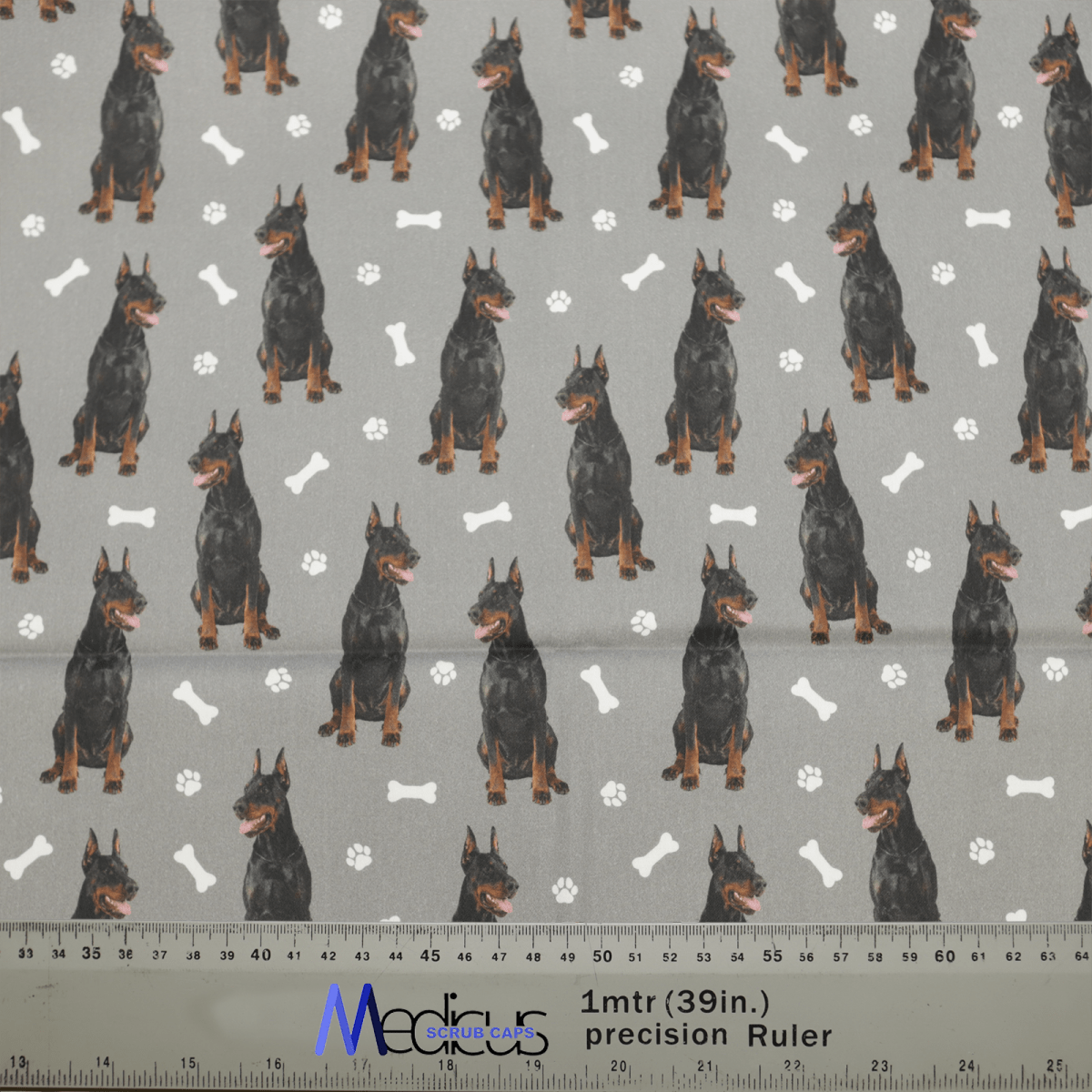 Dobermann Dogs Grey Scrub Cap from Medicus Scrub Caps