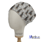 Dobermann Dogs Grey scrub cap shown on mannequin head