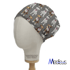 Dog Breeds Boxers Grey scrub cap shown on mannequin head